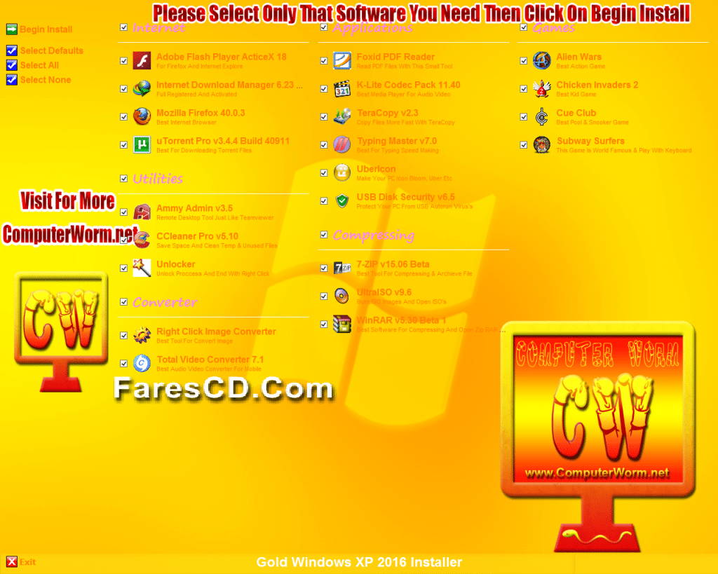 ويندوز إكس بى الذهبى Gold Windows XP SP3 2016 (2)