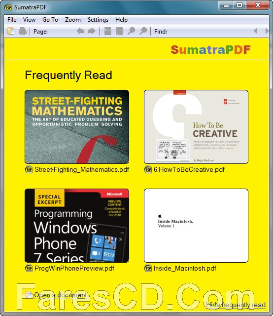 برنامج قارىء الكتب الاليكترونية | Sumatra PDF 3.2.11133 Prerelease