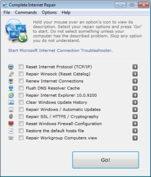 أداة كشف وإصلاح مشاكل الإتصال بالإنترنت Complete Internet Repair v2.1.0.2103 Portable للتحميل برابط مباشر