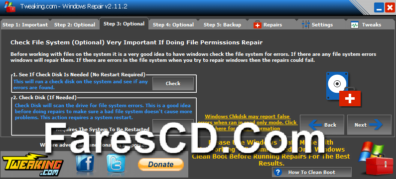 آخر إصدار من تجميعة أدوات صيانة الويندوز Windows Repair 2.11.2 (3)