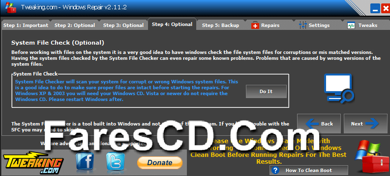 آخر إصدار من تجميعة أدوات صيانة الويندوز Windows Repair 2.11.2 (4)