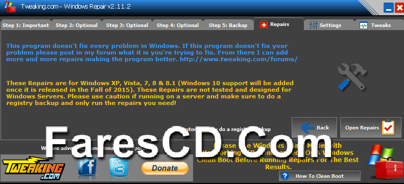 آخر إصدار من تجميعة أدوات صيانة الويندوز Windows Repair 2.11.2 (6)