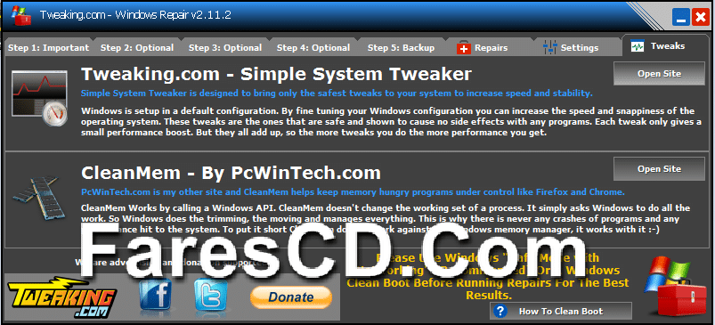 آخر إصدار من تجميعة أدوات صيانة الويندوز Windows Repair 2.11.2 (7)