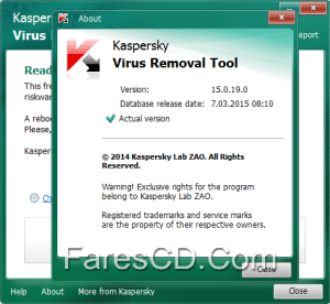 أداة كاسبر لإزالة الفيروسات | Kaspersky Virus Removal Tool v15.0.19.0 DC