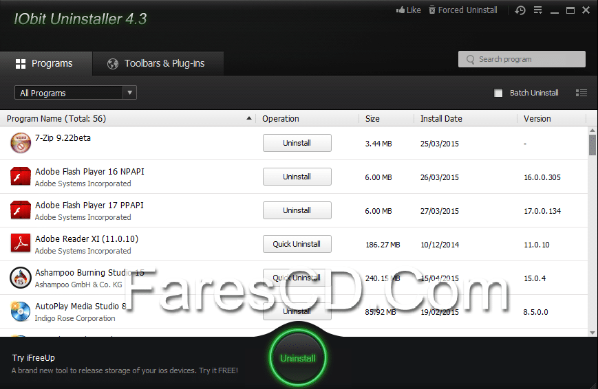 برنامج إزالة تثبيت البرامج بالكامل Iobit Uninstaller 4.3.0.118 (1)