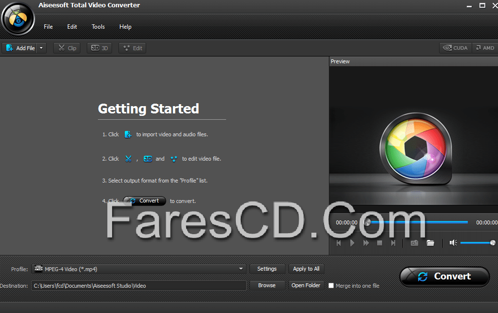 برنامج تحويل كل صيغ الفيديو Aiseesoft Total Video Converter 8.0.2 (1)