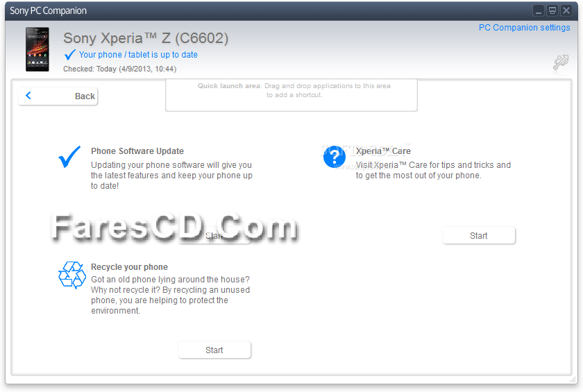 برنامج إدارة وتحديث هواتف سونى Sony PC Companion 2.10.259 (2)
