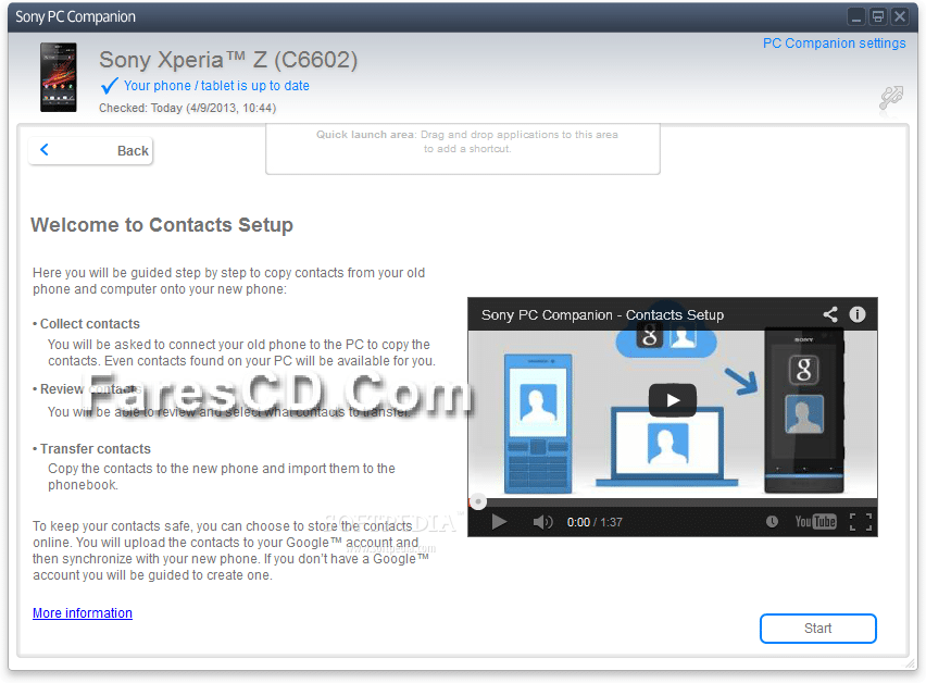 برنامج إدارة وتحديث هواتف سونى Sony PC Companion 2.10.259 (3)
