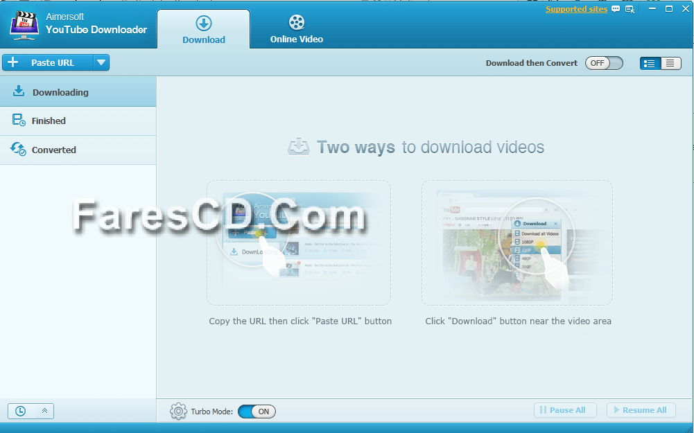 برنامج التحميل من مواقع الفيديو Aimersoft YouTube Downloader 4.3.3 (1)