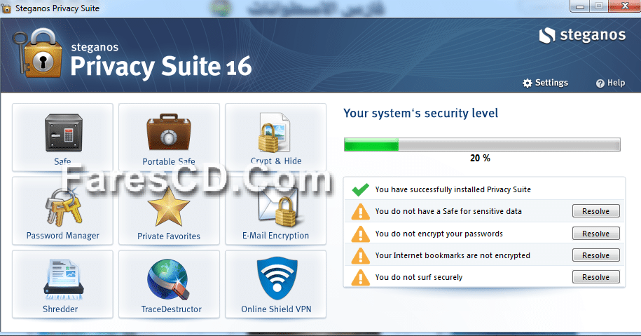 تجميعة برامج حفظ الخصوصية Steganos Privacy Suite 16.1.1 Revision (1)