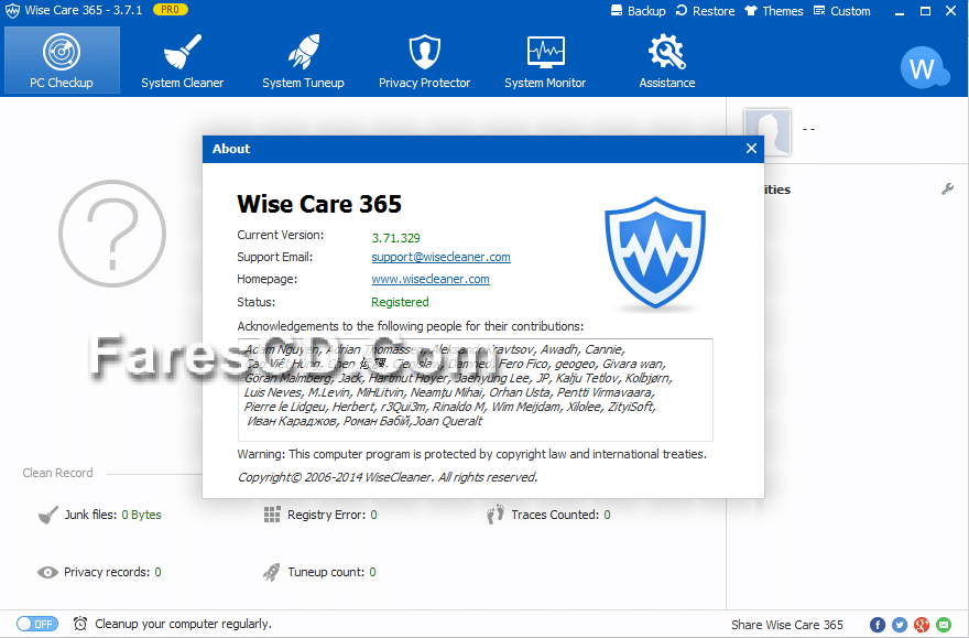 برنامج تنظيف وتسريع الكومبيوتر Wise Care 365 Pro 3.71.329 (2)