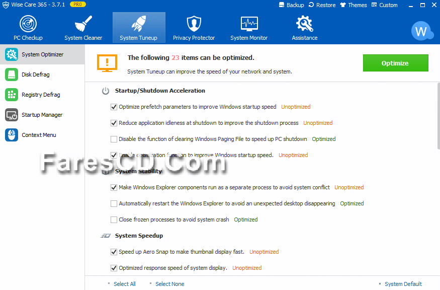 برنامج تنظيف وتسريع الكومبيوتر Wise Care 365 Pro 3.71.329 (4)