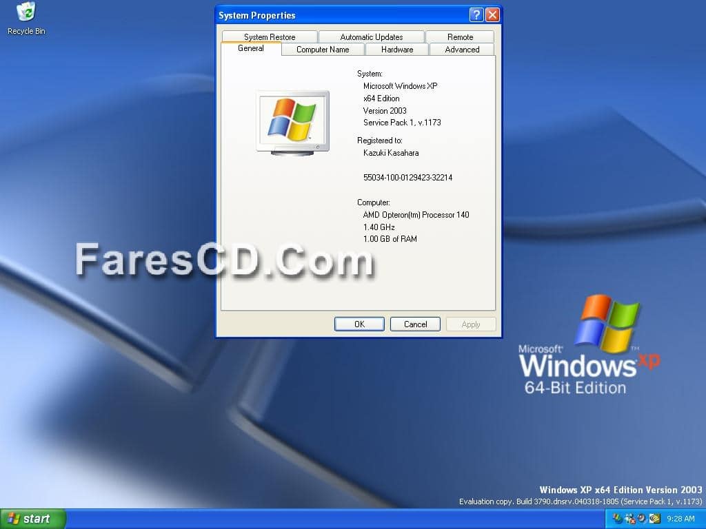 نسخة الإكس بى الرائعة Windows XP Professional x64 Edition SP2 VL (1)