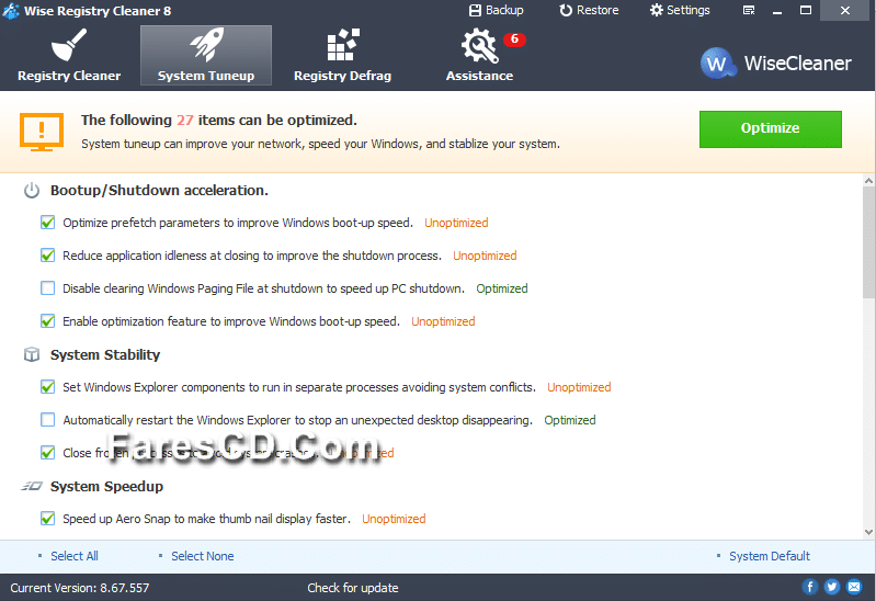 برنامج تنظيف وصيانة الريجيسترى Wise Registry Cleaner 8.67 (2)