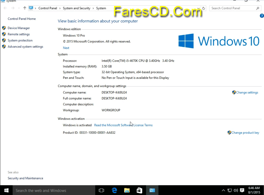 ويندوز 10 بكل إصداراته فى اسطوانة واحدة Windows 10 Pro AIO 12in1 OEM ESD en-US Aug 2015 Activated (3)