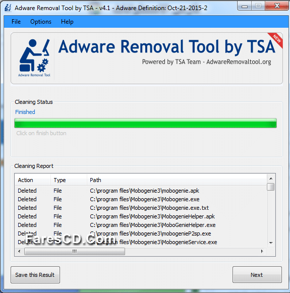 أداة إزالة الادوار والملفات الخبيثة Adware Removal Tool 4.1 portable (3)