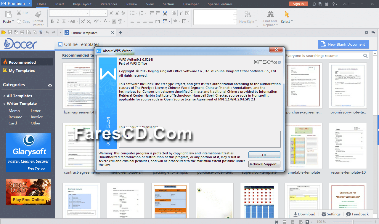 أقوى بدائل لبرامج الاوفيس WPS Office 2015 Premium 9.1.0.5214 (1)