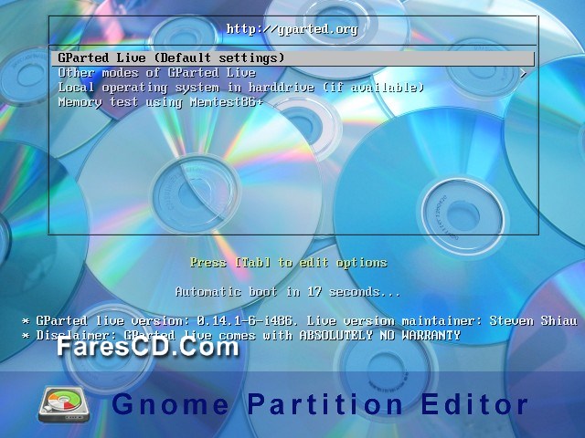 اسطوانة تقسيم وصيانة الهارديسك Gnome Partition Editor (GPartEd) Live 0.24.0-2 (1)