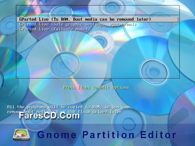 اسطوانة تقسيم وصيانة الهارديسك Gnome Partition Editor (GPartEd) Live 0.24.0-2 (2)