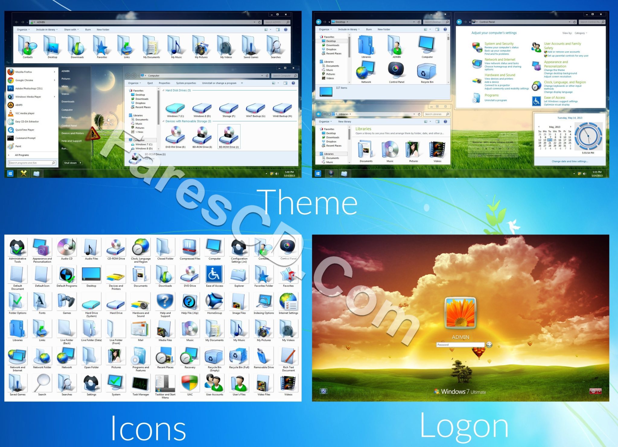 ويندوز سفن إيرو 2016 نواة (x86) Win 7 Aero Blue 2016 (1)