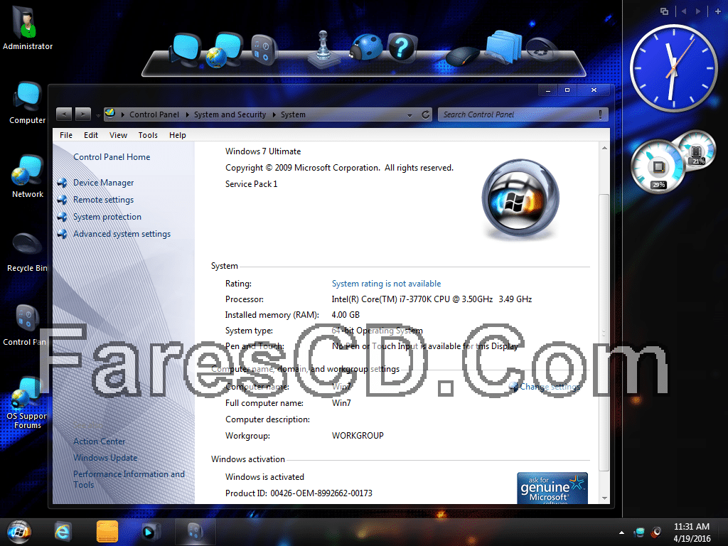 أحدث إصدارات ويندوز سفن المعدلة Windows 7 Indego Core Lite April x64 (5)