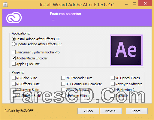 نسخة ريباك من أدوبى افتر إفكت مع الإضافات Adobe After Effects CC 12.2.1.5 RePack (2)