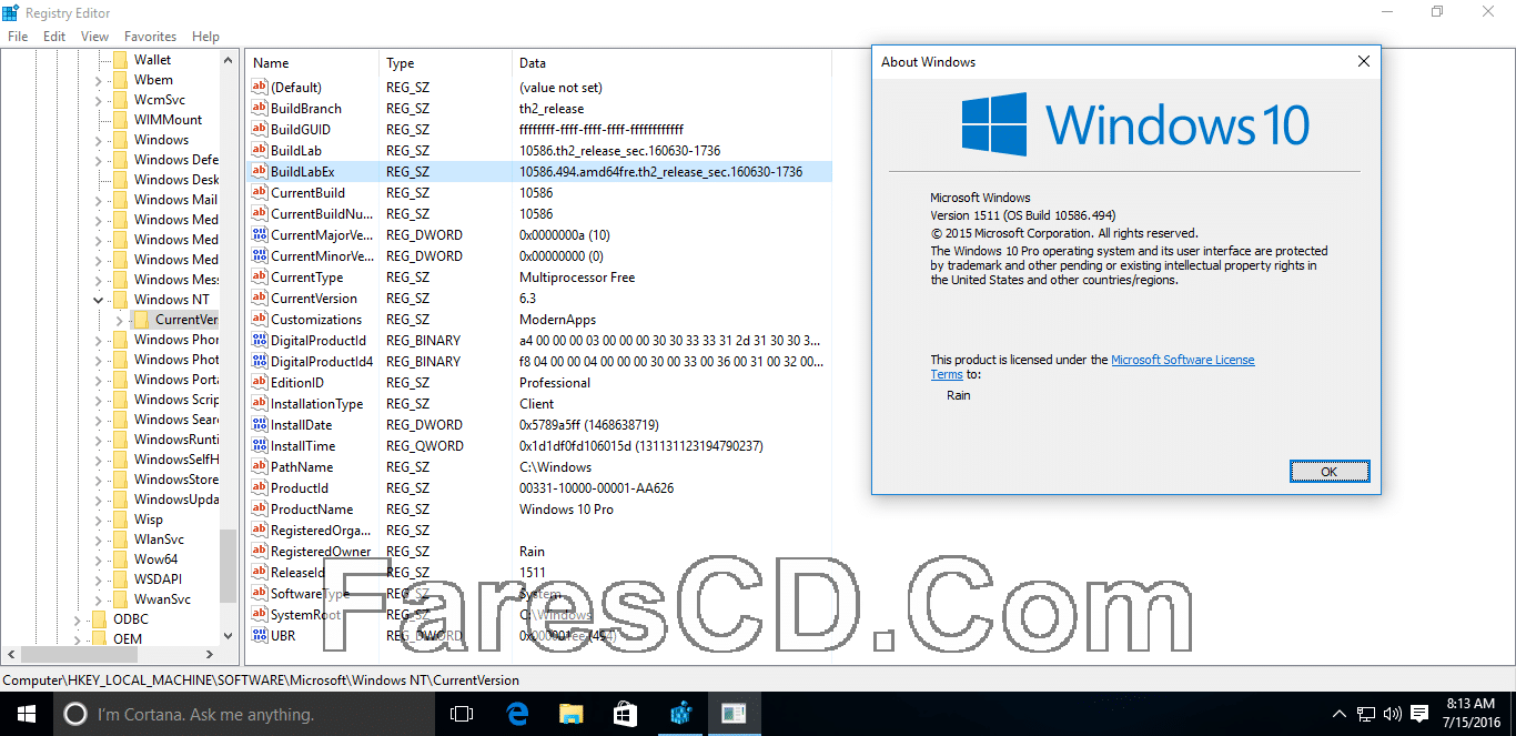 ويندوز 10 بروفيشنال بتحديثات يوليو 2016 Windows 10 Pro v.1511 x64 Pre-Activated (4)