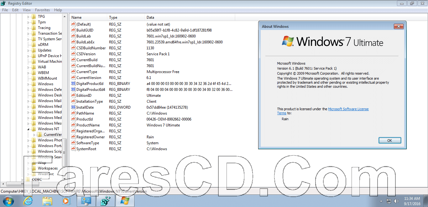 ويندوز سفن ألتميت مفعل | Windows 7 Ultimate Sp1 x86 Sep 2016 Pre-Activated