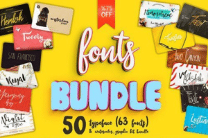 حزمة الخطوط الرائعة | CM – 50 Big Font Bundle