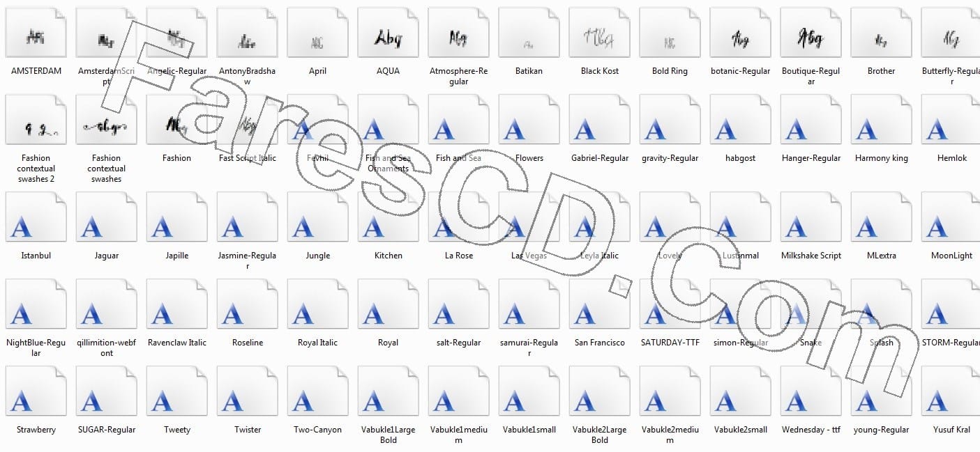 حزمة الخطوط الرائعة CM - 50 Big Font Bundle