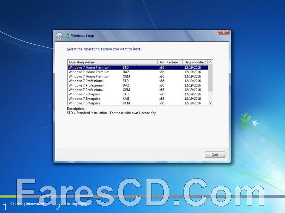 تجميعة إصدارات ويندوز سفن بتحديثات ديسمبر 2016 | Windows 7 SP1 All In One