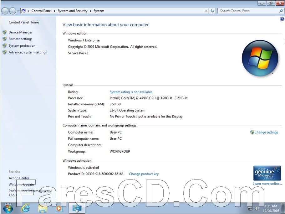 تجميعة إصدارات ويندوز سفن بتحديثات ديسمبر 2016 | Windows 7 SP1 All In One