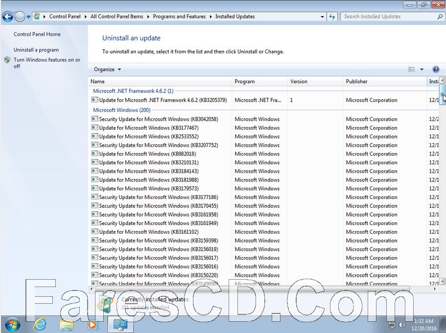 تجميعة إصدارات ويندوز سفن بتحديثات ديسمبر 2016 | Windows 7 SP1 All In One