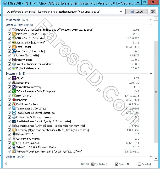 اسطوانة البرامج الصامتة آخر إصدار | Plus AIO Silent Software Pack v5