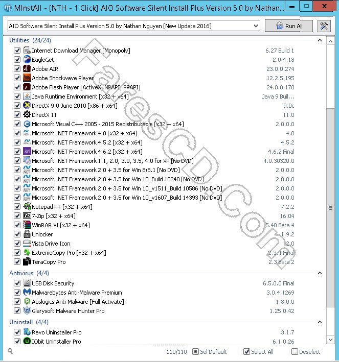 اسطوانة البرامج الصامتة آخر إصدار | Plus AIO Silent Software Pack v5