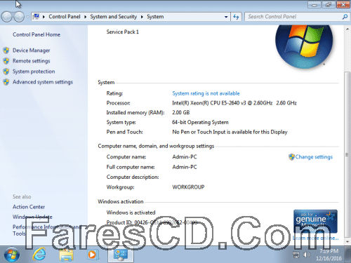 ويندوز سفن التميت بـ 3 لغات | Windows 7 Ultimate Sp1 December 2016