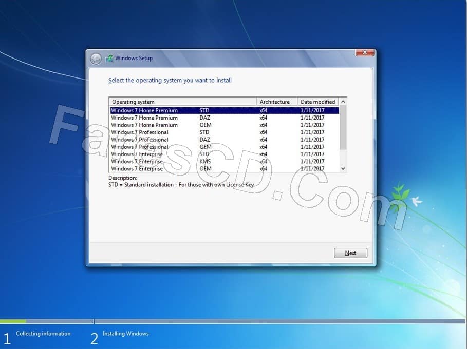 أحدث تجميعات ويندوز سفن | Windows 7 SP1 X64 12in1 OEM ESD en-US Jan 2017