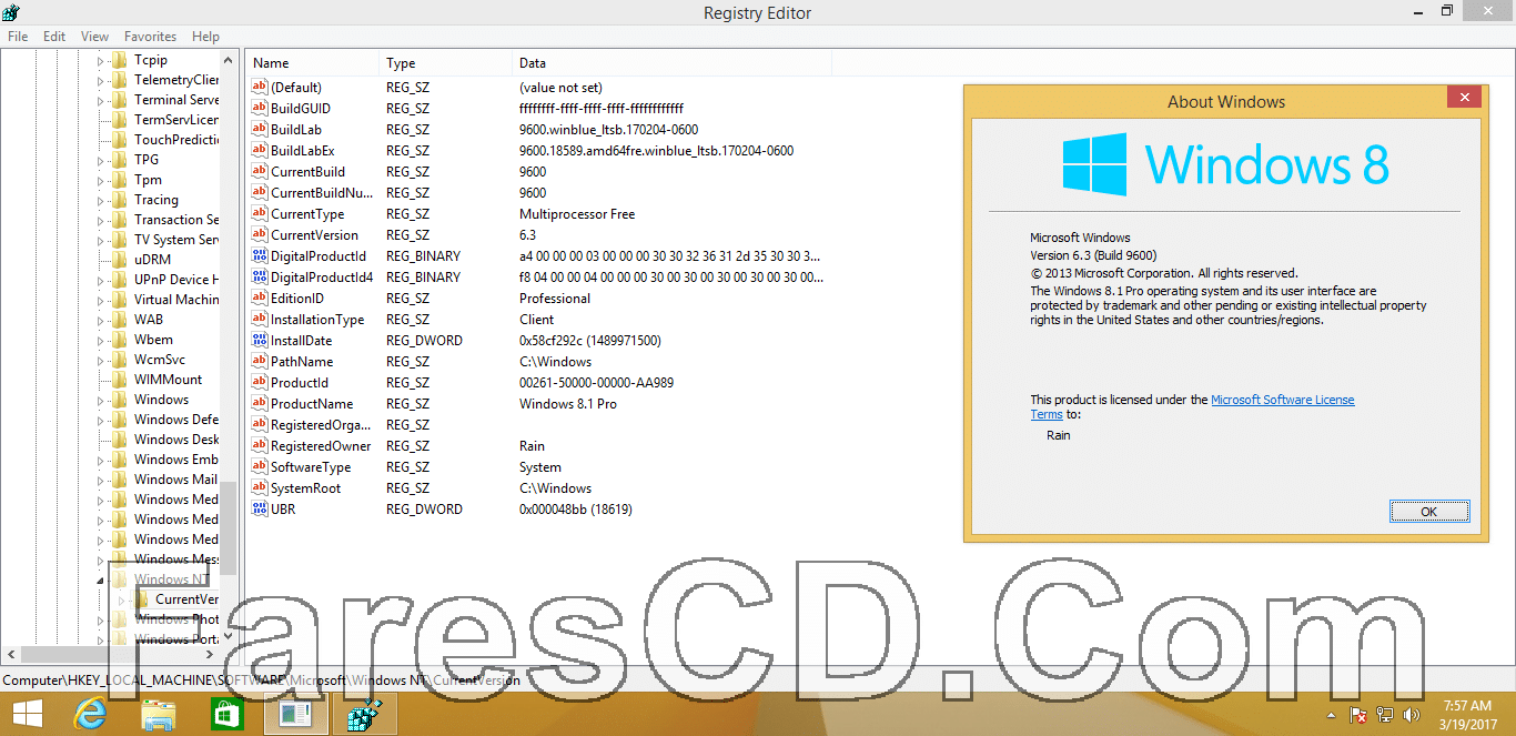 ويندوز 8.1 برو مفعل | Windows 8.1 Pro Vl x86 March 2017 Pre-Activated