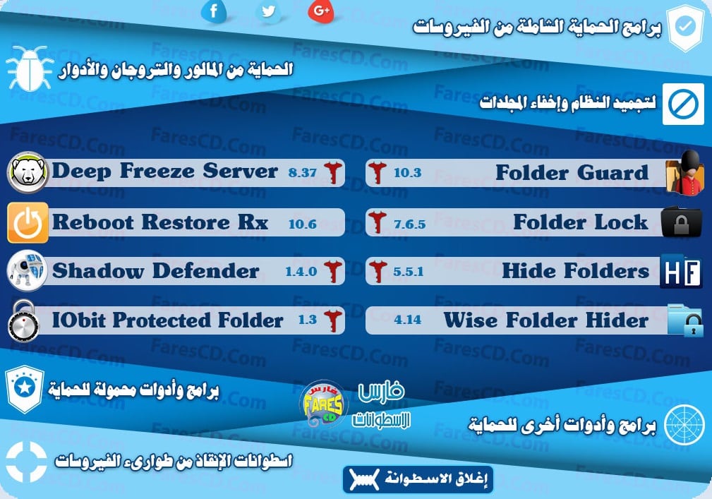 اسطوانة فارس لبرامج الحماية والأنتى فيروس 2017