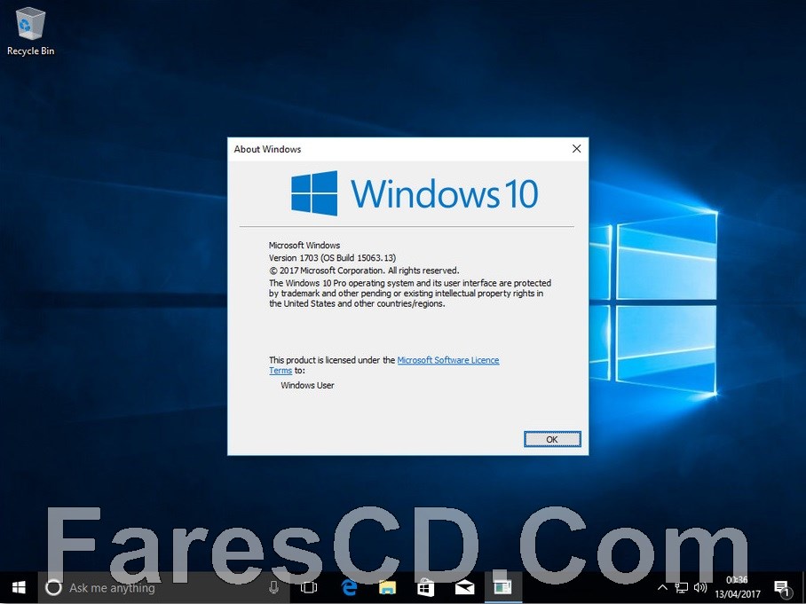 ويندوز 10 برو مفعل Windows 10 Pro X64 v.1703 Build 15063.13 RS2 April 2017