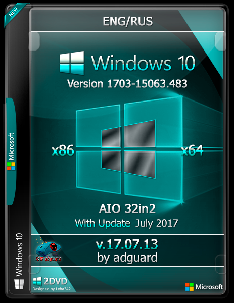 تجميعة إصدارات ويندوز 10 بتحديثات يوليو 2017 | Windows 10 Rs2 x86-x64 Aio 32in2