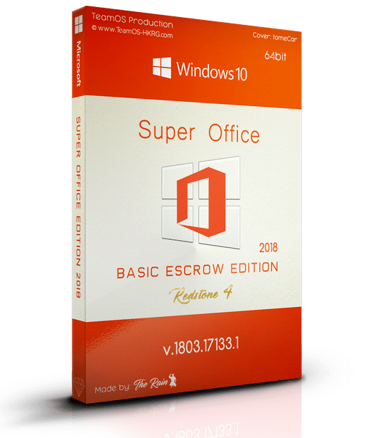 ويندوز 10 الجديد مع الأوفيس | Windows 10 Pro RS4 Super Office Basic Escrow 2018