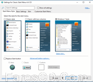 برنامج إنشاء وتخصيص قائمة إبدأ | Open-Shell (Classic-Start) 4.4.161