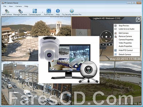 برنامج مشاهدة وإدارة كاميرات المراقبة | IP Camera Viewer