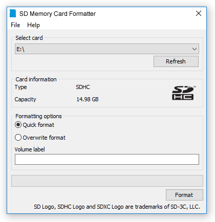 برنامج عمل فورمات لكروت الميمورى | SD Memory Card Formatter