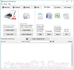 برنامج دليل الطباعة | Directory List and Print Pro 4.23