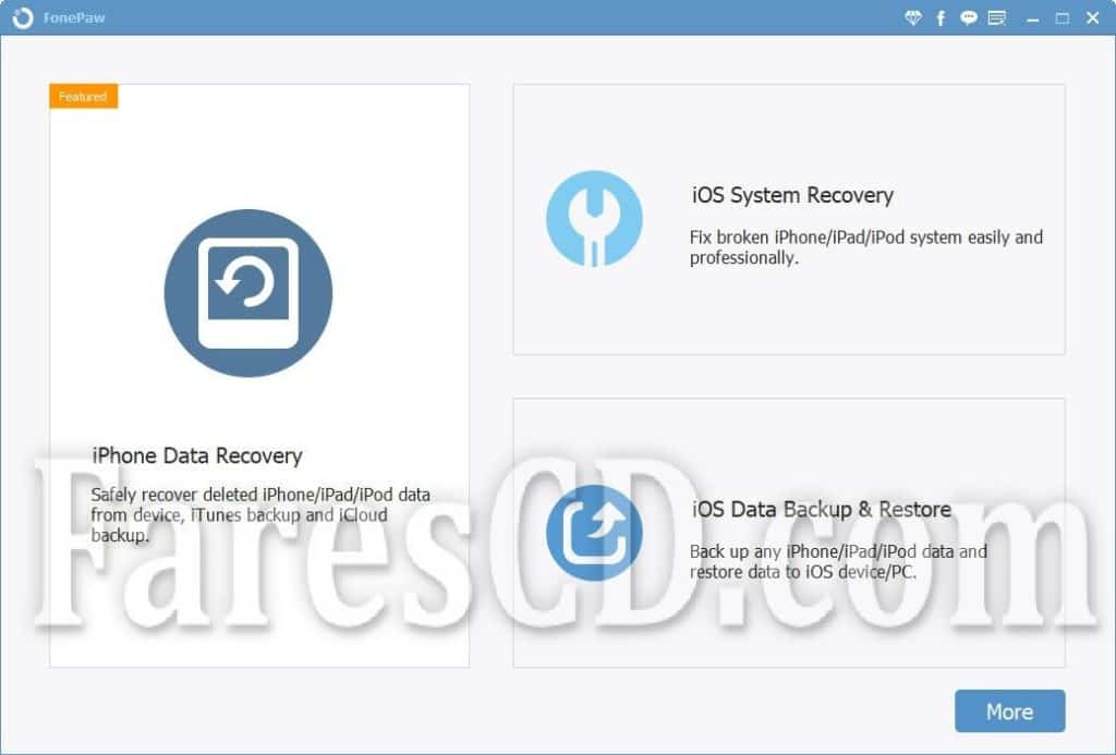 برنامج استعادة المحذوفات من الايفون | FonePaw iPhone Data Recovery