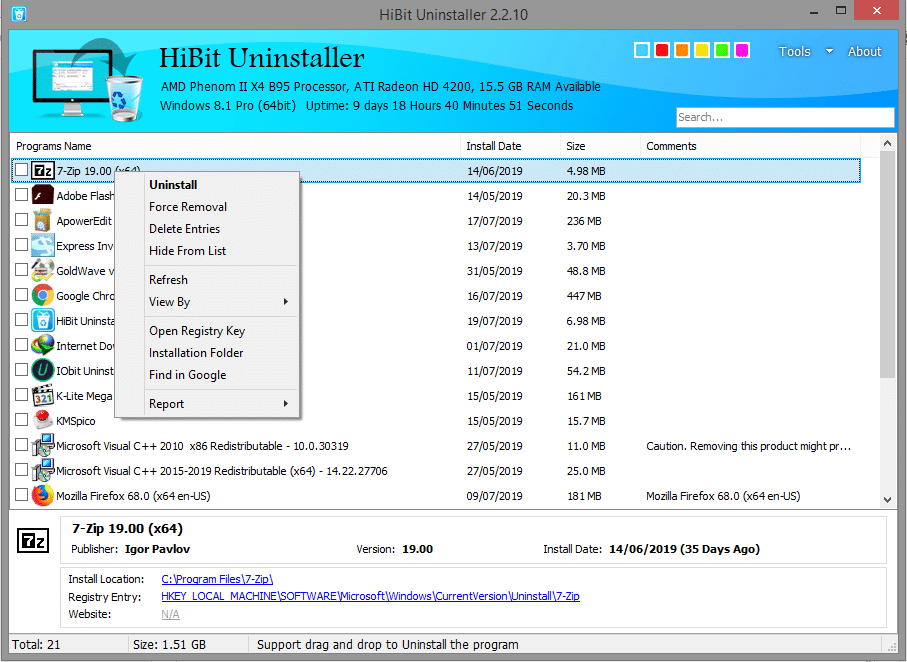 برنامج | Hibit Uninstaller | لحذف البرامج من جذورها