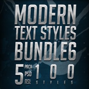 تجميعة ستايلات فوتوشوب | Modern Text Styles Bundle 6