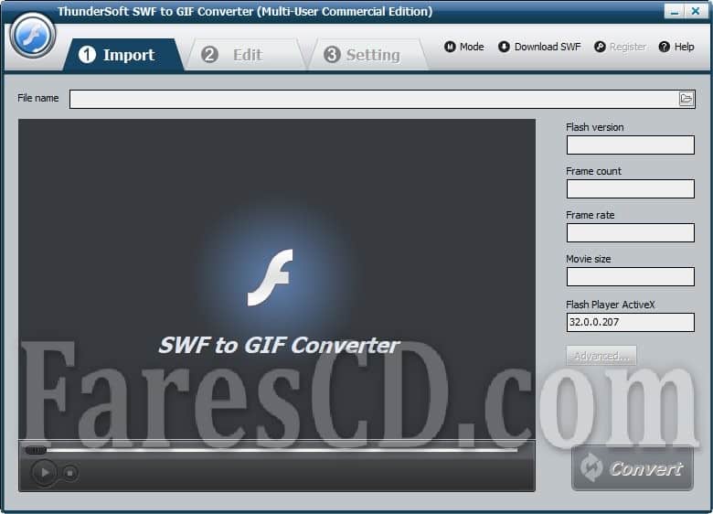 برنامج تحويل ملفات الفلاش لصور متحركة | ThunderSoft SWF to GIF Converter